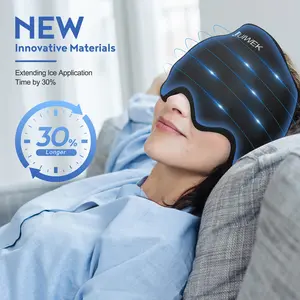 JPHYLL Migraine Headache Relief Cap Gel Ice Head Wrap for Tension Stress Relief Home Office Use Stretchable W Shape Design - Sleeping Eye Mask Ice Pack Malleable Gel