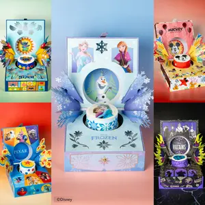 Disney Bloom Box by Send A Cake - Delicious Cakes In Gorgeous Themed Boxes Including: Frozen, Villains, Stitch, Micky and Friends, & Pixar! Great For Birthdays, Anniversaries, Or Just Because! Great Gift For Disney And Pixar Fans!