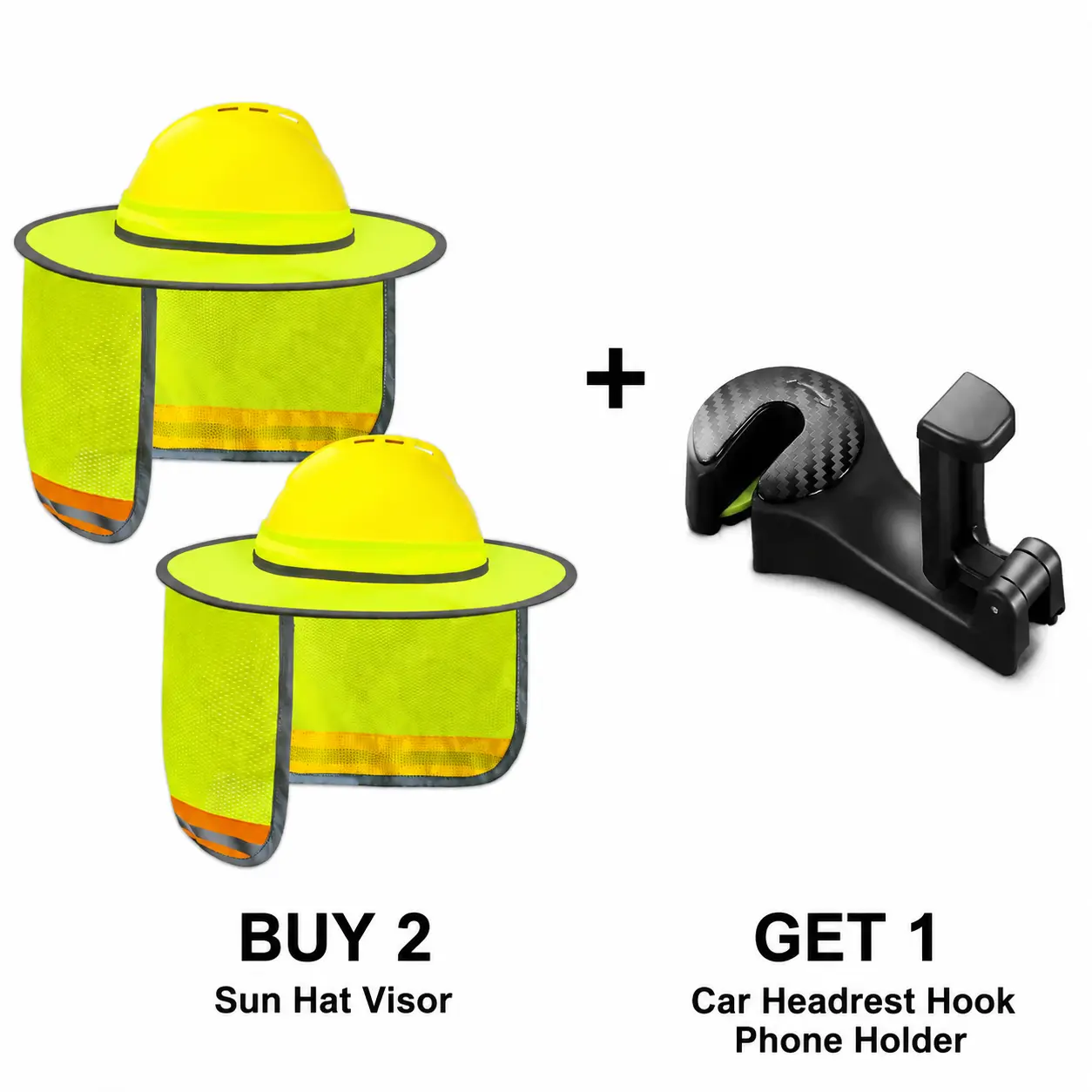 Unisex High Vis Safety Helmet Cover for Automotive & Motorcycle Rear Rack Users - Breathable Mesh, Hard Hat Sun Shade Flap, Reflective Neck Protection, UV Protection for Construction, Landscaping, Farming, Mining