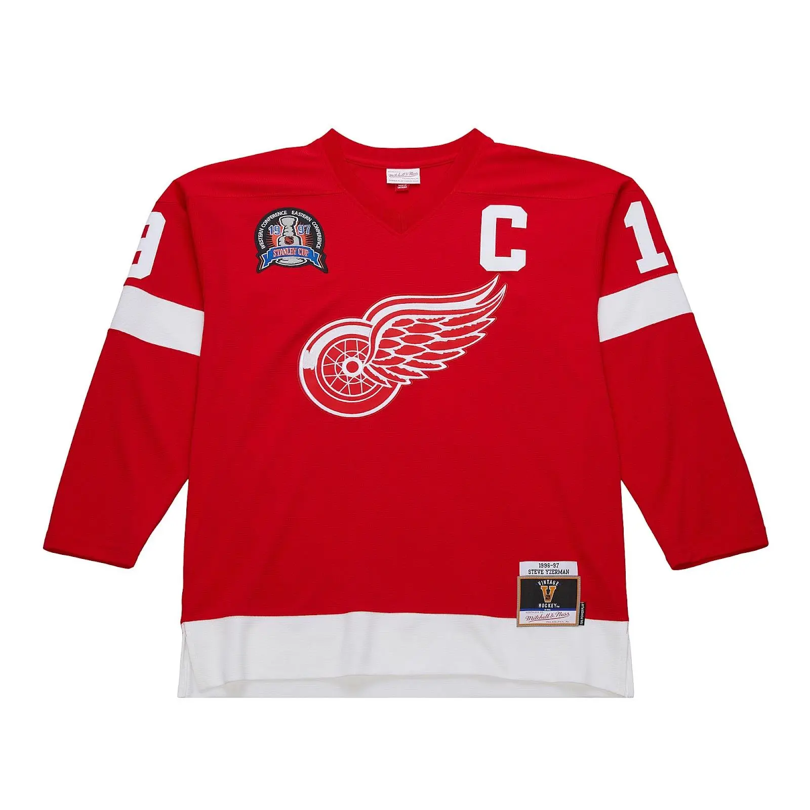 Steve Yzerman Detroit Red Wings 1996-97 Red Power Play Player Jersey NHL Throwback Hockey Fan Gear Mitchell & Ness
