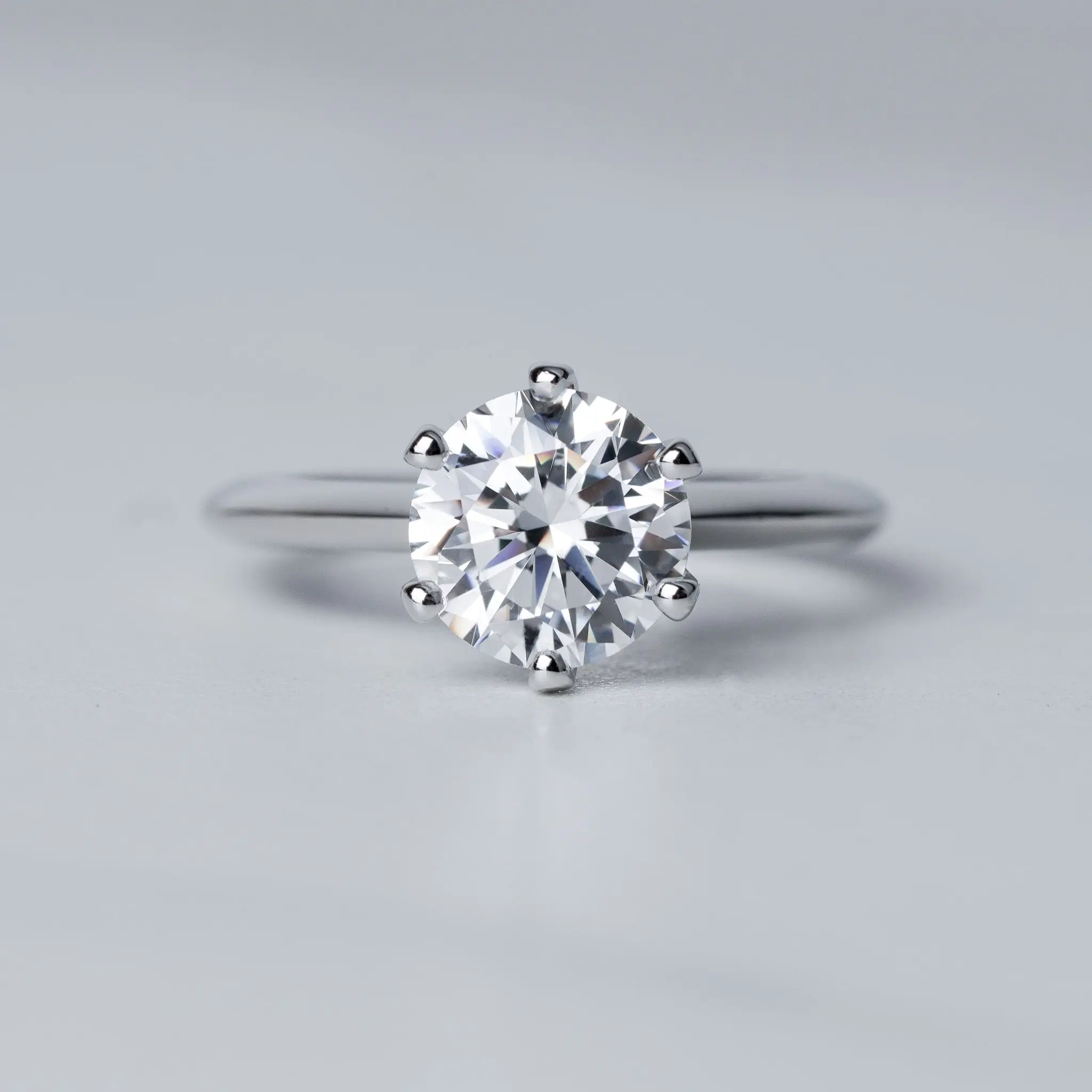 Round Solitaire Engagement Ring - Moissanite