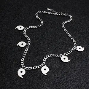 Men's Naruto Inspired Anime Necklace - Stainless Steel Titanium Chain, Masculine Otaku Cosplay Fan Accessory