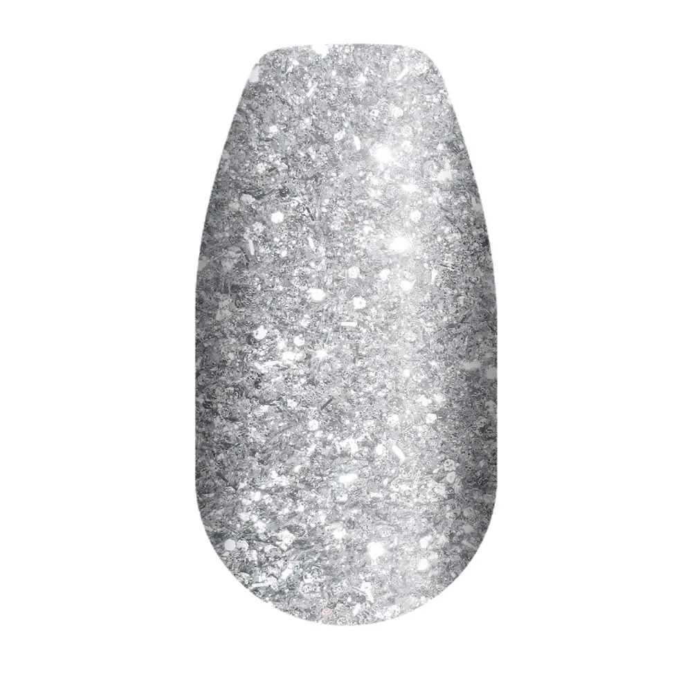 Dazzling Silver, Silver Chunky Glitter, NAGAIA Dip Powder System, Super Fine Nails Dipping Powder Vitamin E and Calcium