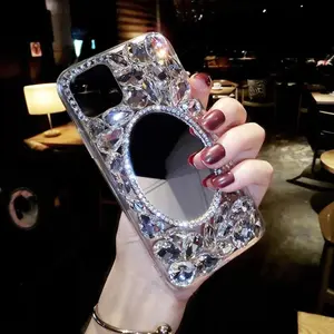 Luxury Glitter Diamond Rhinestone Phone Case For Samsung S23 S22 S21 S20 S24 Ultra Plus + Fe Note 20 9 Vanity Mirror Bling Cover