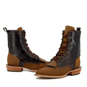 Men Lace Up Round Toe - Montana Tan