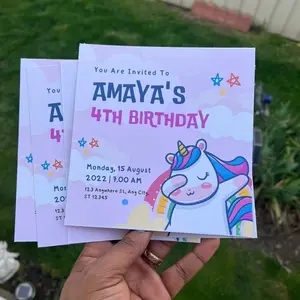 Unicorn party invitation