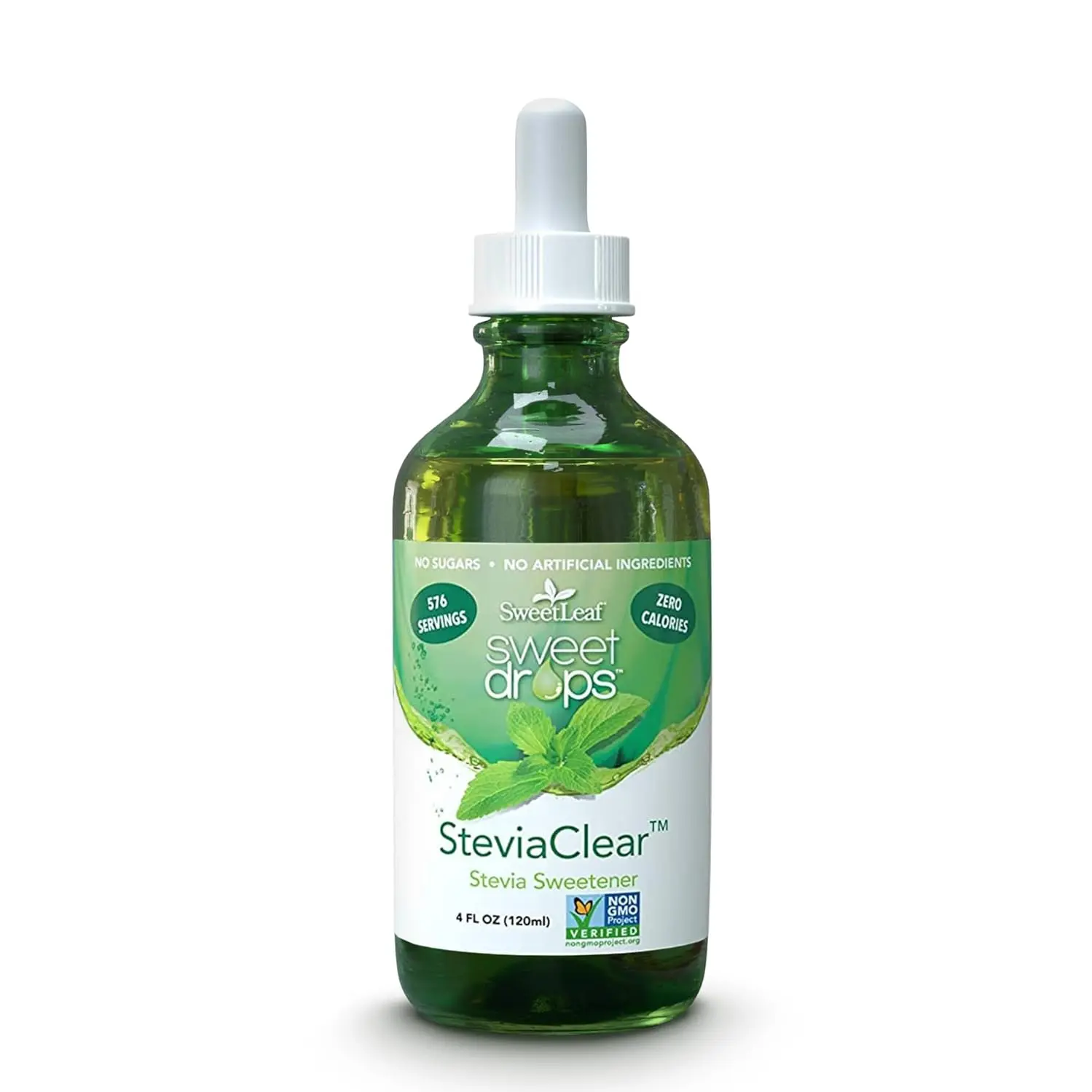 SweetLeaf Sweet Drops- Flavored Stevia Liquid Sweetener, Organic Stevia Extract, Zero Calorie, Gluten Free, Keto Friendly, Non GMO, Natural Flavor, Sugar Alternative- Stevia Clear, 4 Fl Oz (Pack of 1)
