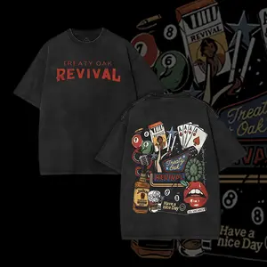Retro Treaty Oak Revival Western Band 2025 Tour Merch, Metal Rock Band Heavyweight Cotton Washed Shirt, Oversize Lightweight Vintage Tee, Merch for Rock Fans Classic