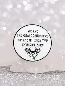 Feminist Enamel Pin Badge "We are the Granddaughters of the Witches You Couldn't Burn" – Alloy Geometric Brooch for Clothing & Backpacks, All-Season Accessory Suitable for Ages 15+, Gift for Friends (1pc)