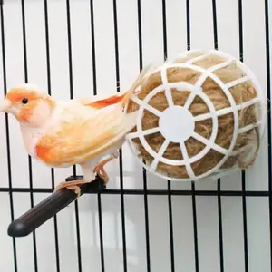 [1pc Bird Nesting Basket] 1pc Bird Nesting Basket | Vegetable Basket for Birds, Parrot Food Basket, Bird Nesting Fleece Basket, Nests Hemp Basket, Bird Cage