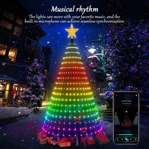 Tree Lights with APP & Remote Control - 400 LEDs RGB Color-Changing Light String, 11 Modes, Timer, Music Sync for Holiday Party & Christmas Decorations
