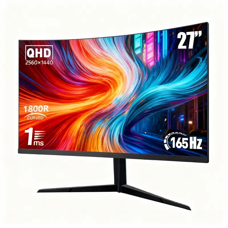 New 27" 2K QHD Gaming Monitor – 180Hz, 1ms, Adaptive Sync, Ultra-Slim Bezel, Dual HDMI & DP, Tilt Adjustable