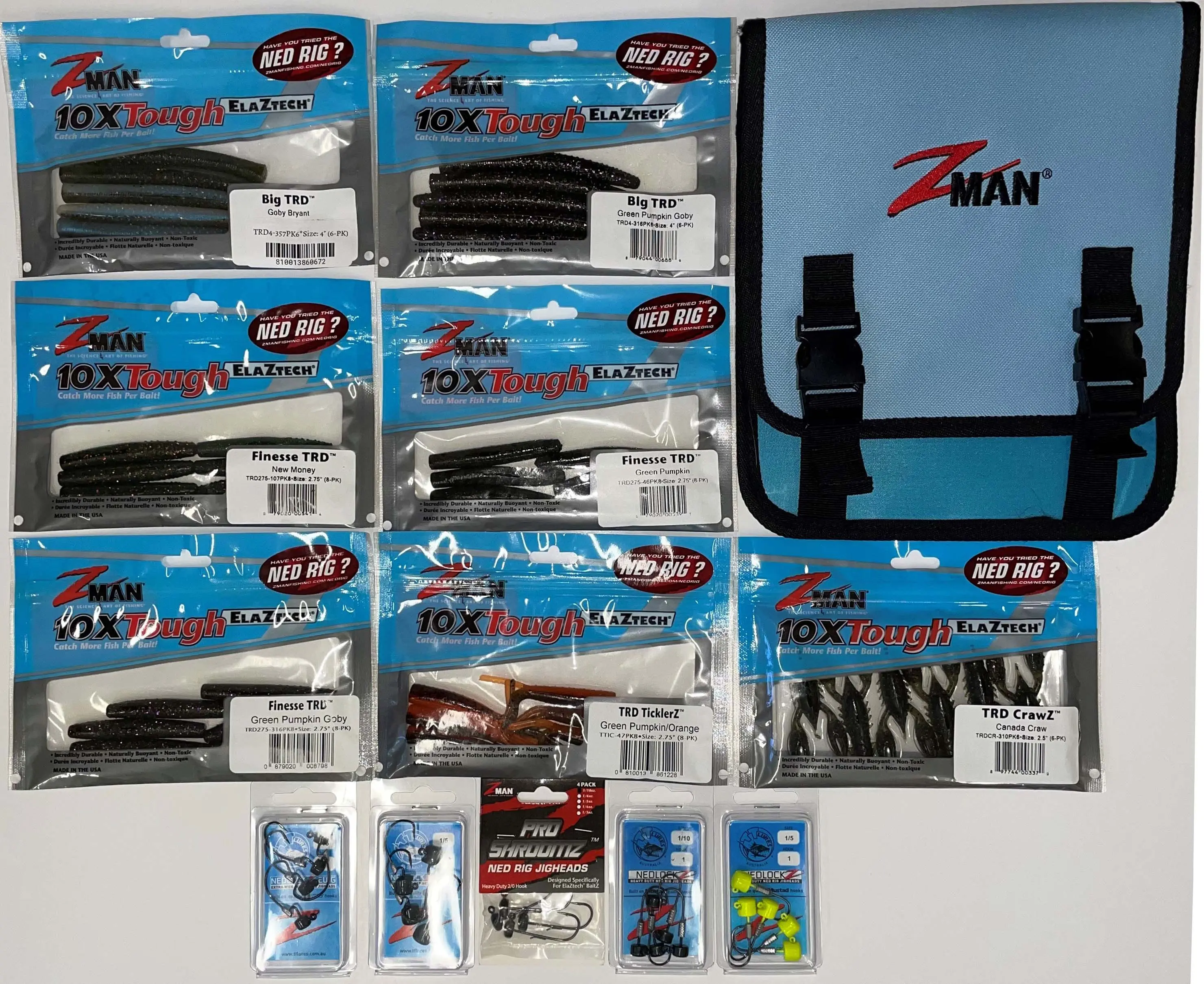 Z-Man Pro Essentials Ned Rig Kit - Premium Fishing Kit, Fishing Gear and Equipment, Outdoor Accessories, Tackle Supplies with Soft Plastics