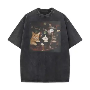 Funny St. Patricks Day Cats Drinking Beer T-Shirt, Vintage 90s Three Cats Leprechaun Meme Tee, Unisex Fit Design, Gift for Men and Women