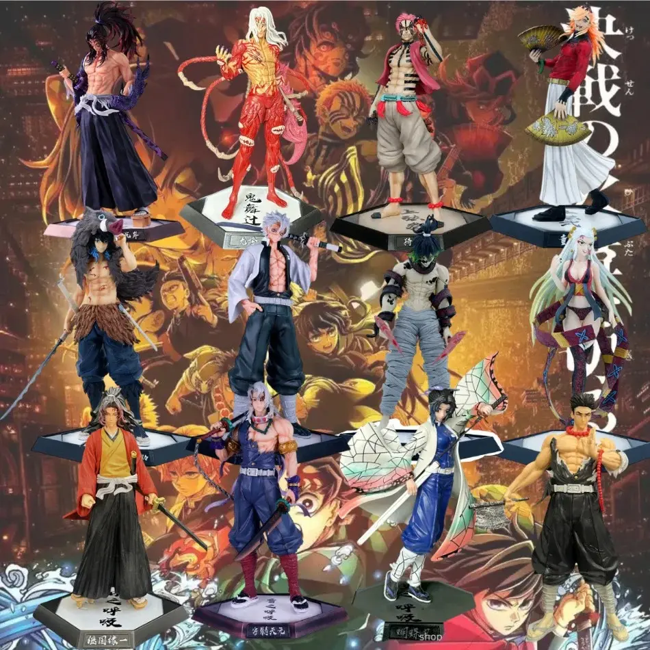 Anime Demon Slayer Figure Kamado Tanjirou Nezuko Action Figure PVC Model Toys Zenitsu Figurine Inosuke Kimetsu Yaiba Figura Gift