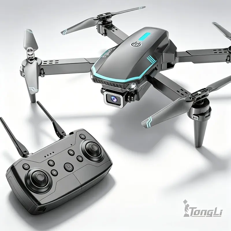 TONGLI DR1916 Aerial RC Drone, Dual Camera for Photo & Video, Altitude Hold, LED Lights, Low Battery Alert, Crash-Resistant, Real-Time FPV Transmission, Ideal Gift for Teens, Thanksgiving Gift Box
