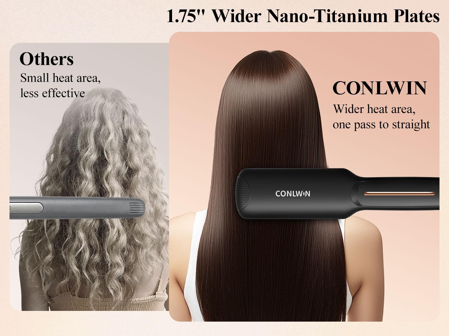 1.75" Infrared Flat Iron Hair Straightener, 3-in-1 Straighten/Curl/Care Ceramic Flat Iron, 12 Temps & 3s Heat-Up for All Hair Types, Negative Ions for Frizz-Free, Dual Voltage for Travel 1.75" Infrared Flat Iron Hair Straightener, 3-in-1 Straighten/Curl/Care Ceramic Flat Iron, 12 Temps & 3s Heat-Up for All Hair Types, Negative Ions for Frizz-Free, Dual Voltage for Travel