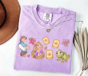 Youth + Adult Vintage Long Hair Princess Shirt, Fairy Tale Tower Tee, Adventure Couple Graphic Top, Fantasy Kingdom Outfit, Retro Comfort Style