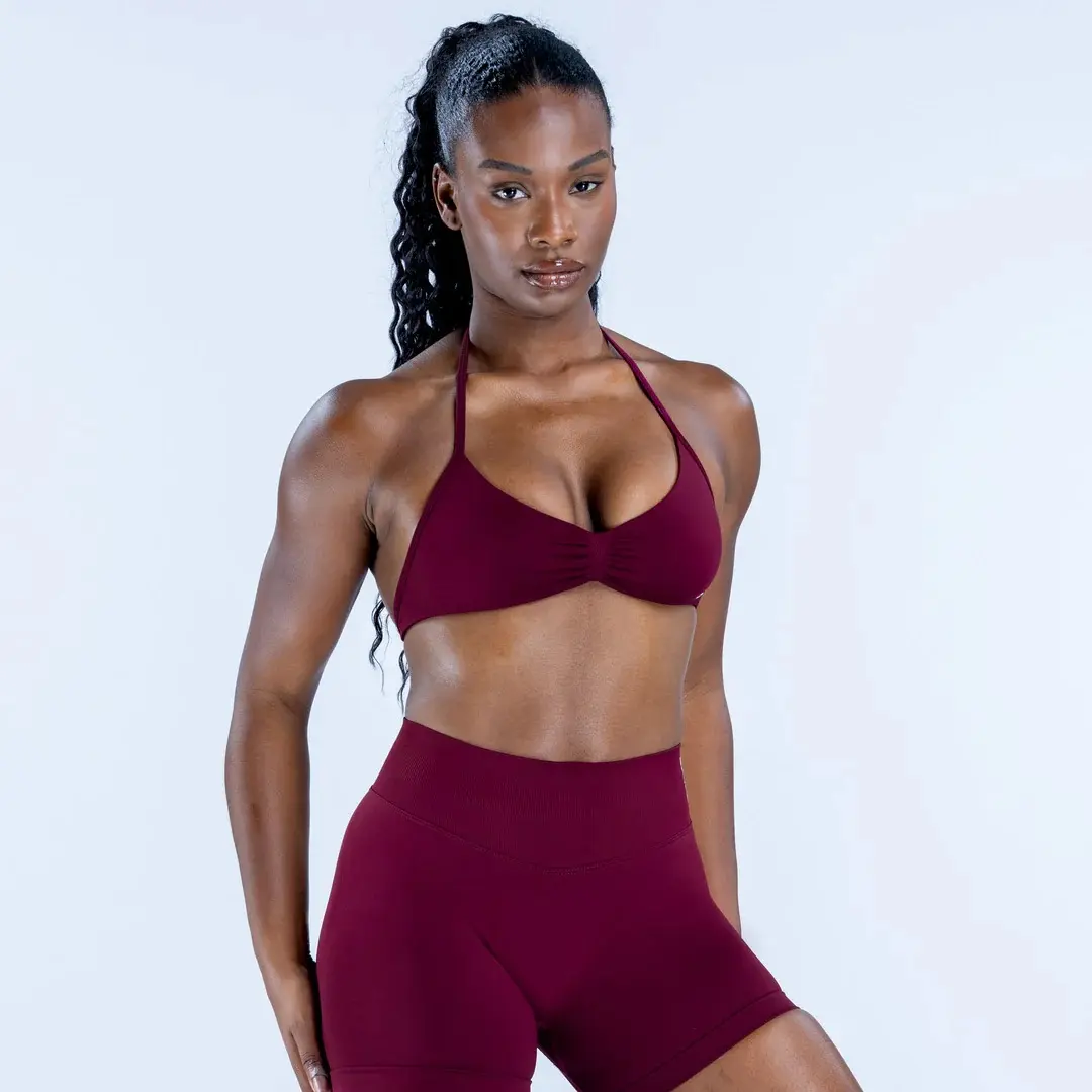 (full logo) Dfyne Impact Strappy Bra - Stretch Fabric Strappy Active Top Designed for Workout and Daily Styling