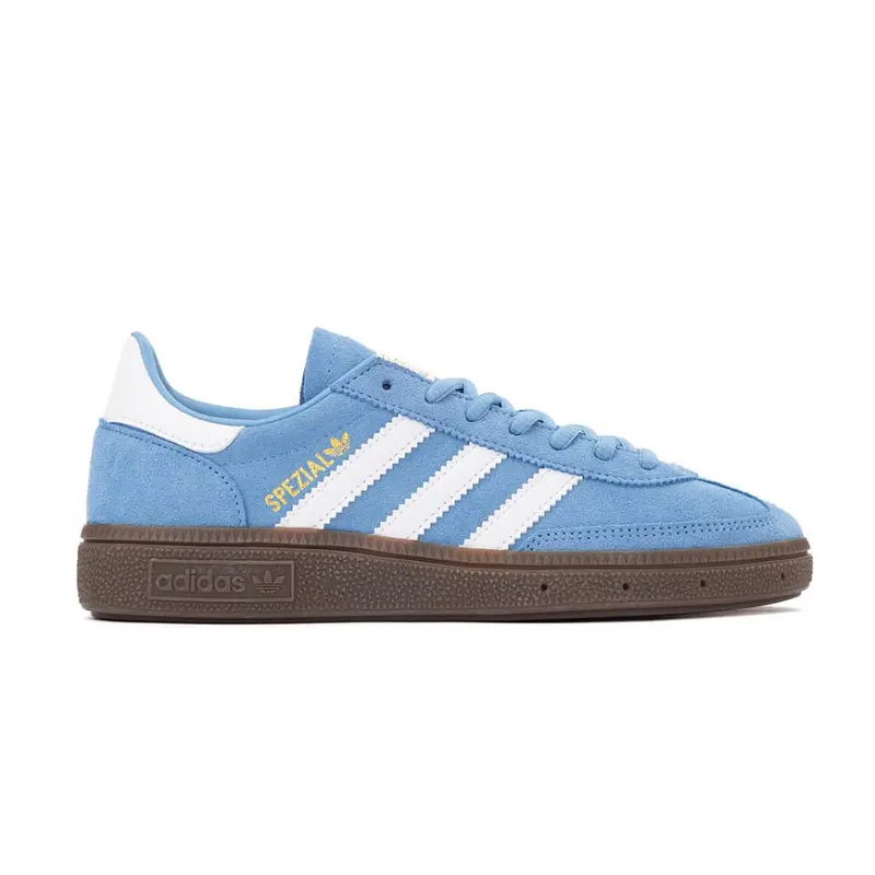 Adidas Handball Spezial Trainer - Unisex Casual Low Top Leather Sneakers, Light Blue Cloud White Cushioned EVA Rubber Retro Court Footwear