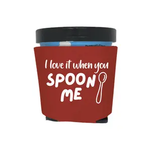 Ice Cream Pint Cooler, I Love It When You Spoon Me, Ice Cream Pint Sleeve, Funny Party Favor and Gift Ideas, Foam Holder for Ice Cream Lover