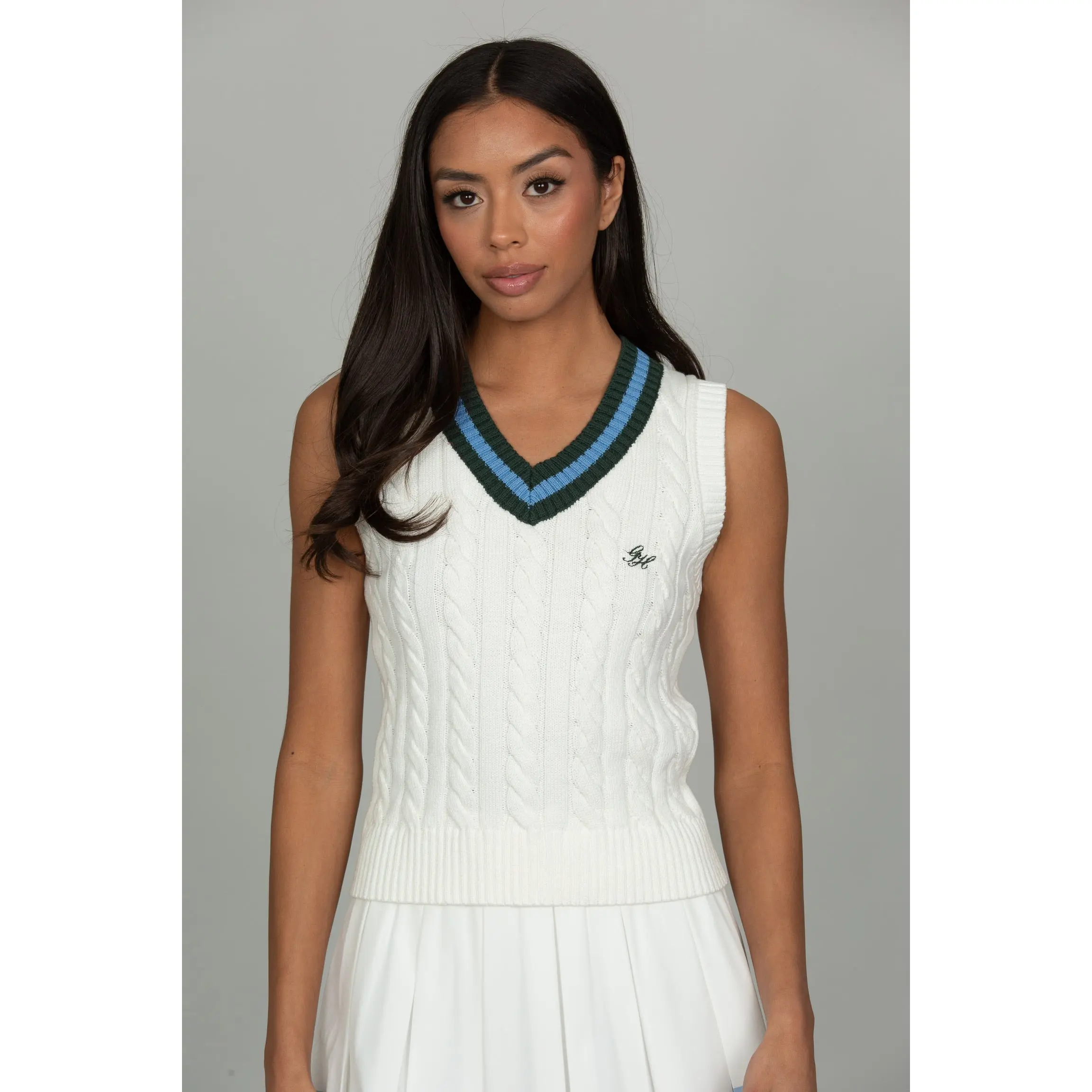 Ivory Cable Knit Sweater Vest
