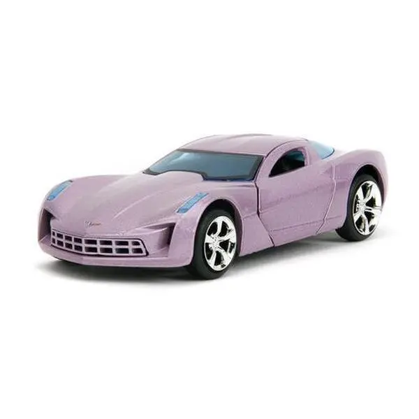New 1:32 2009 Corvette Stingray Metal Die-Cast Car, Pink Slips Collectible Toy Car with Opening Doors