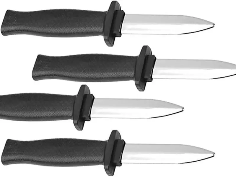 Summer Spring Gift  Fun 4pcs Retractable Fake Knife Toy Plastic Prop Dagger Trick for Halloween Fools Day