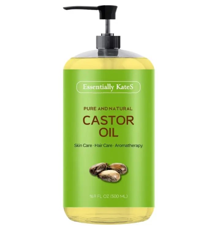 Essentially KateS Castor Oil 16.9 Fl Oz - 100% Pure and Natural, Cold Pressed, and Hexane-Free - Hair Care, Skin Care and Body Care