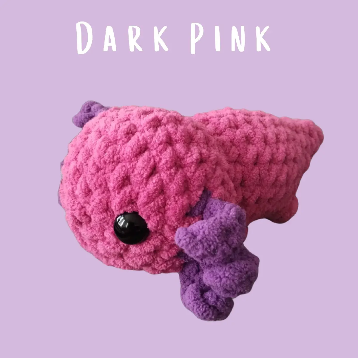 Axolotl Crochet Plushie in Dark Pink