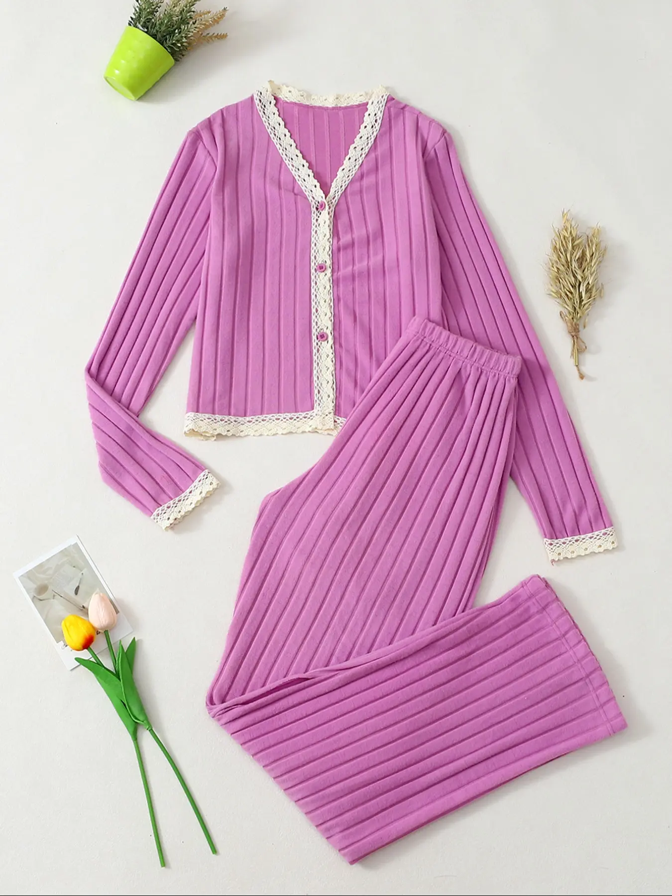Autumn Winter New Style Women's Long Sleeve PJS Pajamas, Soft Fabric, Elastic Waistband, Trendy Casual Home Wear
