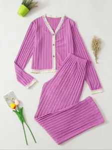 Autumn Winter New Style Women's Long Sleeve PJS Pajamas, Soft Fabric, Elastic Waistband, Trendy Casual Home Wear