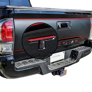 3D tailgate letters decal exterior accessories Compatible with 2016 2017 2018 2019 2020 2021 2022 2023 tacoma 3M Strong Adhesive Back Weatherproof ABS Decals Gloss black with red border Car Decorative Sticker Bumper Sticker Premium truck tailgate decals