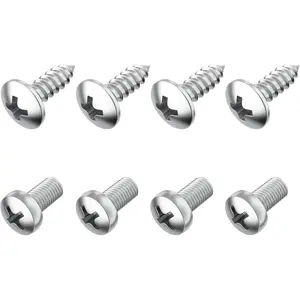 Stainless Steel License Plate Screws for License Plates, Frames, Covers - Durable & Rust Proof Licence Plate Screw Set for Front/Rear - Compatible with Audi (Pack of 8)