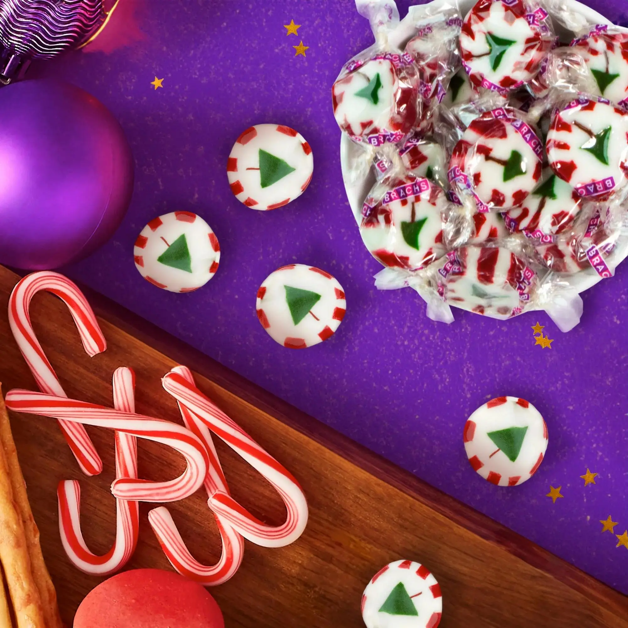 Brach's Peppermint Christmas Nougats, Individually Wrapped Mixed Flavor, Christmas Candy, 11 oz