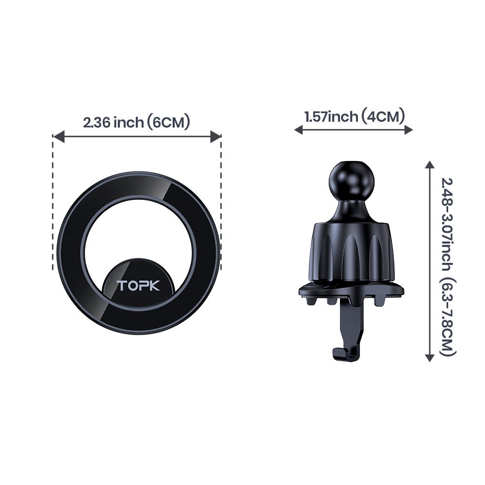TOPK Mag-Safe Phone Holder Car, Magnetic Phone Car Mount, Air Vent Car Phone Holder with Strongest Magnet, Car Cradle for iPhone
