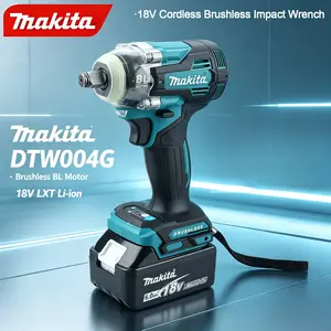 Makita TW004G 18V LXT Brushless Impact Wrench With 630 N·m Maximum Torque And 1/2 Inch Square Drive, Matches Brand’s 18V Battery Series For Tire Service, Wheel Nut Removal And Daily Automotive Workshop Maintenance Tasks