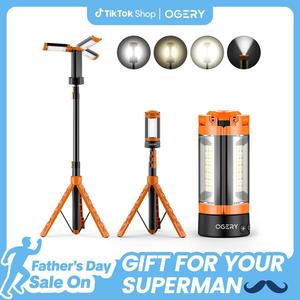 [Father's Day Gift]OGERY 10000/18000mAh Camping Light with  Remote Control & Power Bank - Rechargeable 2200 Lumens Dimmable Work Light, Emergency Light & Detachable Tripod (1.75-6.5 Ft) for Outdoor, Hiking, Home & Emergency summerwins