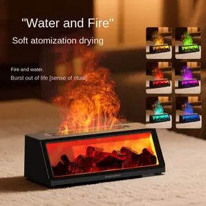 3D Wall Mounted Diffuser, Ultrasonic Cool Mist Flame Humidifier, Aromatherapy Humidifier, Essential Oil Aroma Dispenser, Timer Auto Shut-Off, Home Decor Office Use