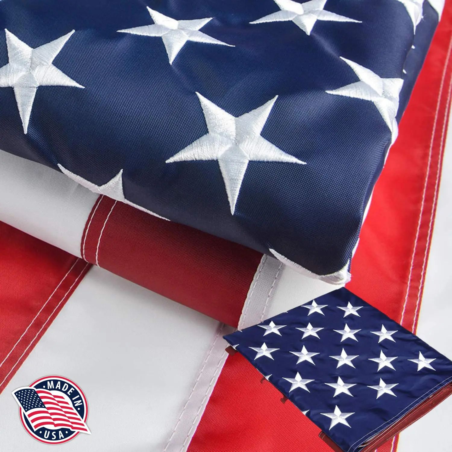 American Flag 3x5 FT Outdoor - USA Heavy duty US Flags with Embroidered Stars Banners Light Gift summerwins