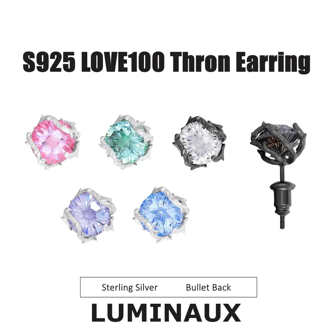 Prong-Set Sterling Silver Stud Earrings for Men, AAAAA+ VVS Clarity Cubic Zirconia, Unisex Hypoallergenic Non-Tarnishing Fashion Jewelry, Cubic Zirconia Studs, Men's Earrings, Male, Adults, Love100, Layered Brilliance