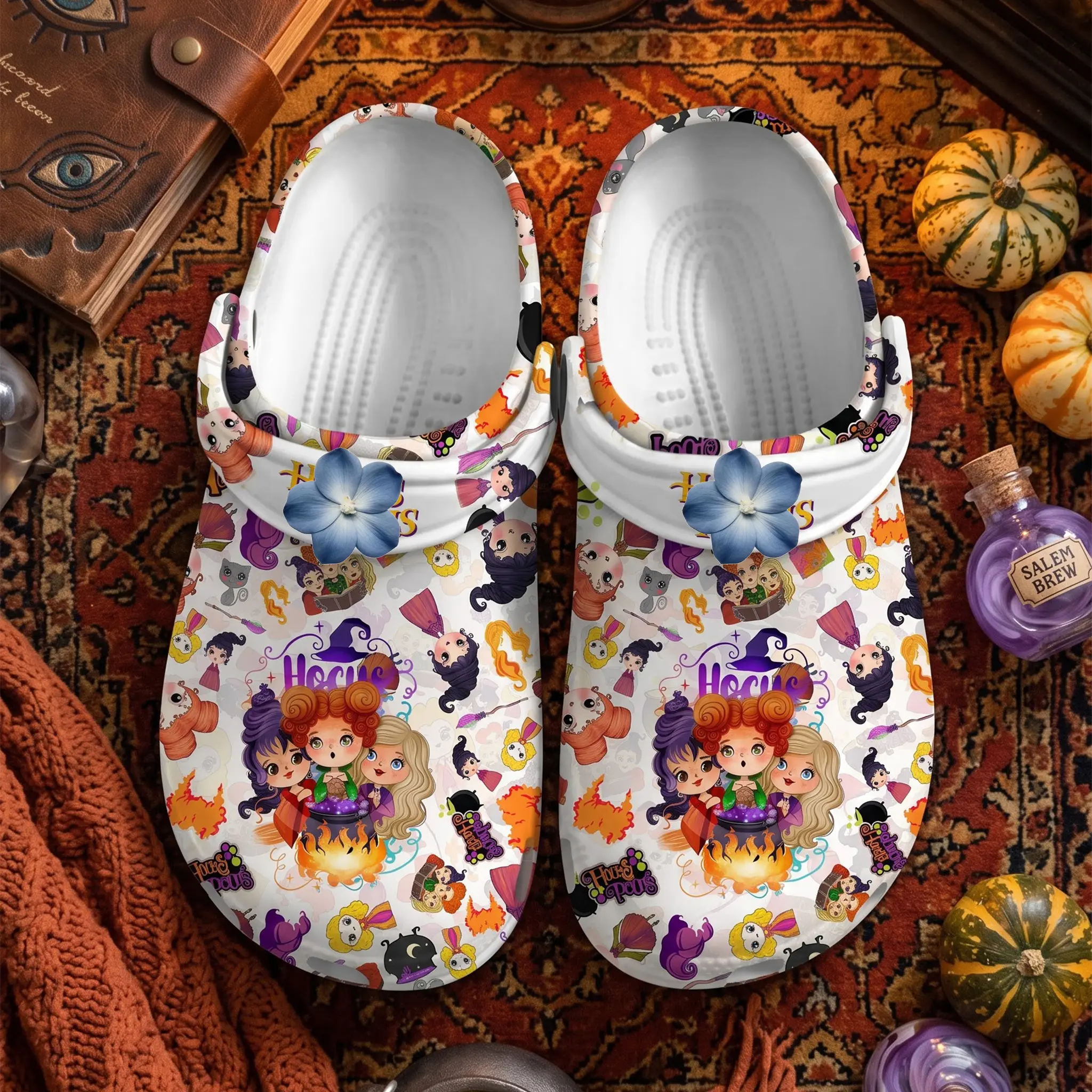 [No Box] Printed Clog Shoes for Women | Cute Closed-Toe Slip-On Clogs | Comfortable Lightweight Casual Shoes | Fun Graphic Clogs | Everyday Summer Footwear