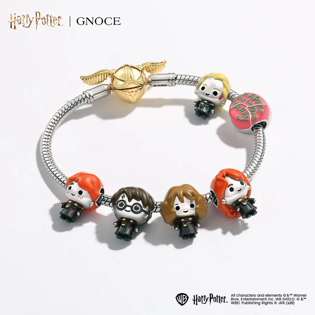 Gnoce Harry Potter Pendant Charm - Official Warner Bros. Jewelry Cubic Zirconia Luna Ron Enamel