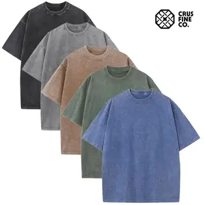 3/5 PCS Men's Cotton T-Shirts Oversized Half Short Sleeves Casual Loose Soild Streetwear Tops, Unisex Retro Street T-Shirts, Loose Fit Acid Washed.