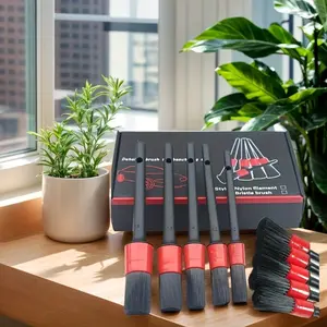 Detail Brush Set for Cars, Car Detailing Brushes, Automotive Cleaning Brushes for Dashboard, Air Vents, and Wheels, Premium Car Care Tools