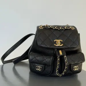 Pre-owned leather Backpacks Chanel Duma Backpack Black Caviar Leather