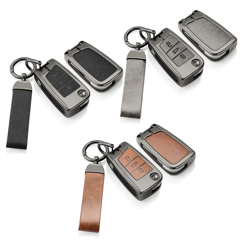 Zinc Alloy For Volkswagen VW Polo Golf 7 Passat Tiguan MK2 Beetle Ateca Caddy T5 Flip Folding Car Key Case Cover Accessories, Car Key Protector