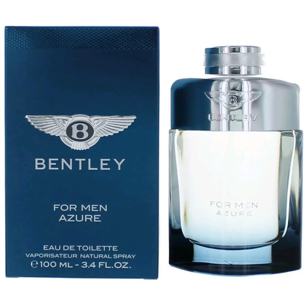 Bentley Azure Eau de Toilette for Men, Refined Aroma Scent, 3.4 oz / 100 ml Vaporisateur Natural Spray, Single Bottle, 100 Ml Perfume, Luxury Look