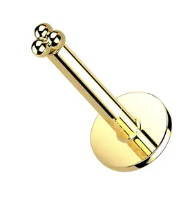 14kt Gold Triad Ball Threadless Labret