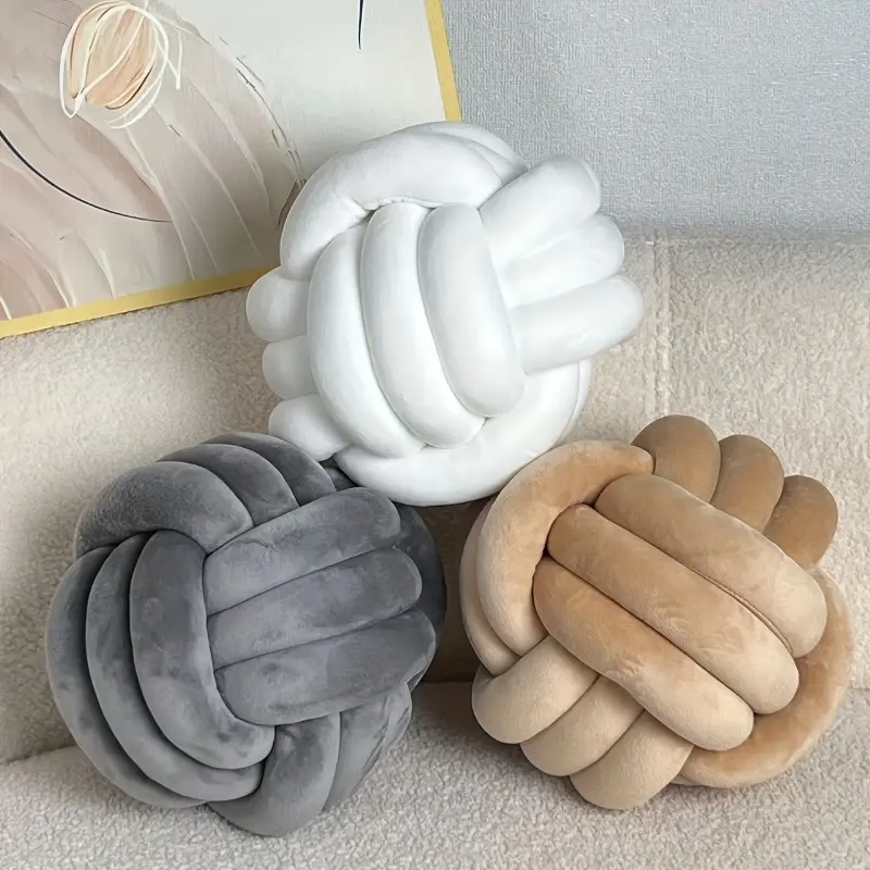 1pc 22cm/8.66inch Knot Pillow Ball Decorative Throw Pillow Sofa Pillow Knot Pillow Suitable for Living Room Bed Sofa Decoration Handmade Woven Throw Pillow Cushion